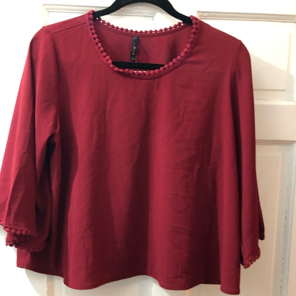 Bjewel Tops - Burgundy Crop Top